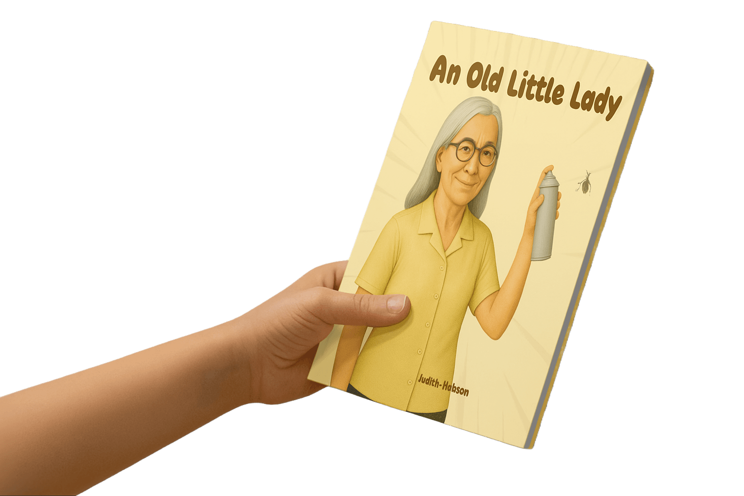 Hand holding the book 'An Old Little Lady'